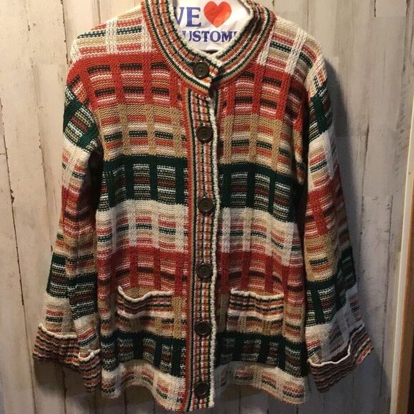 Vintage Christmas colored extra-large sweater by Joyce - Picture 1 of 7